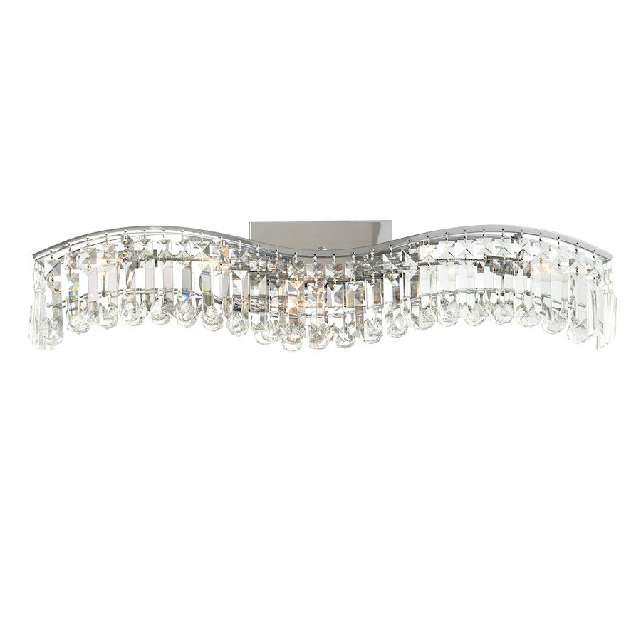 Glamorous 30" 5 Light Bathroom Vanity Light, Chrome