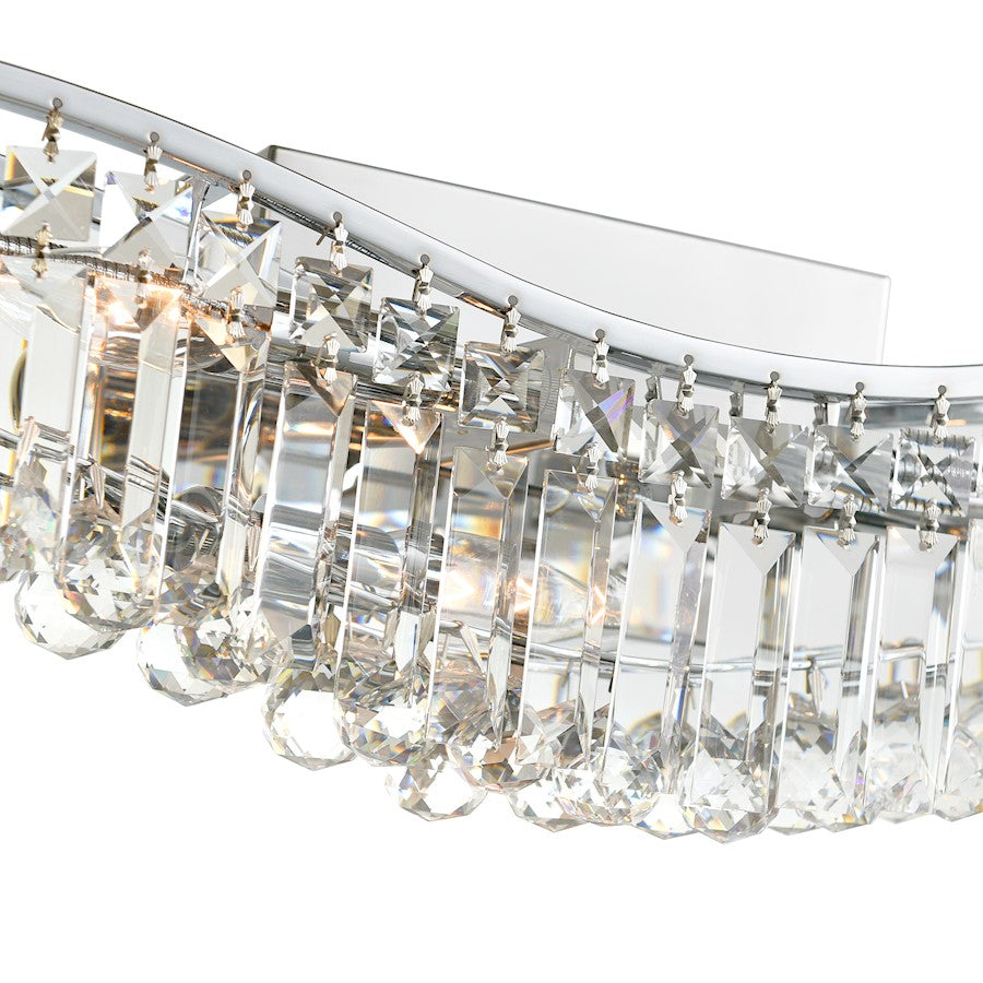 Glamorous 30" 5 Light Bathroom Vanity Light, Chrome