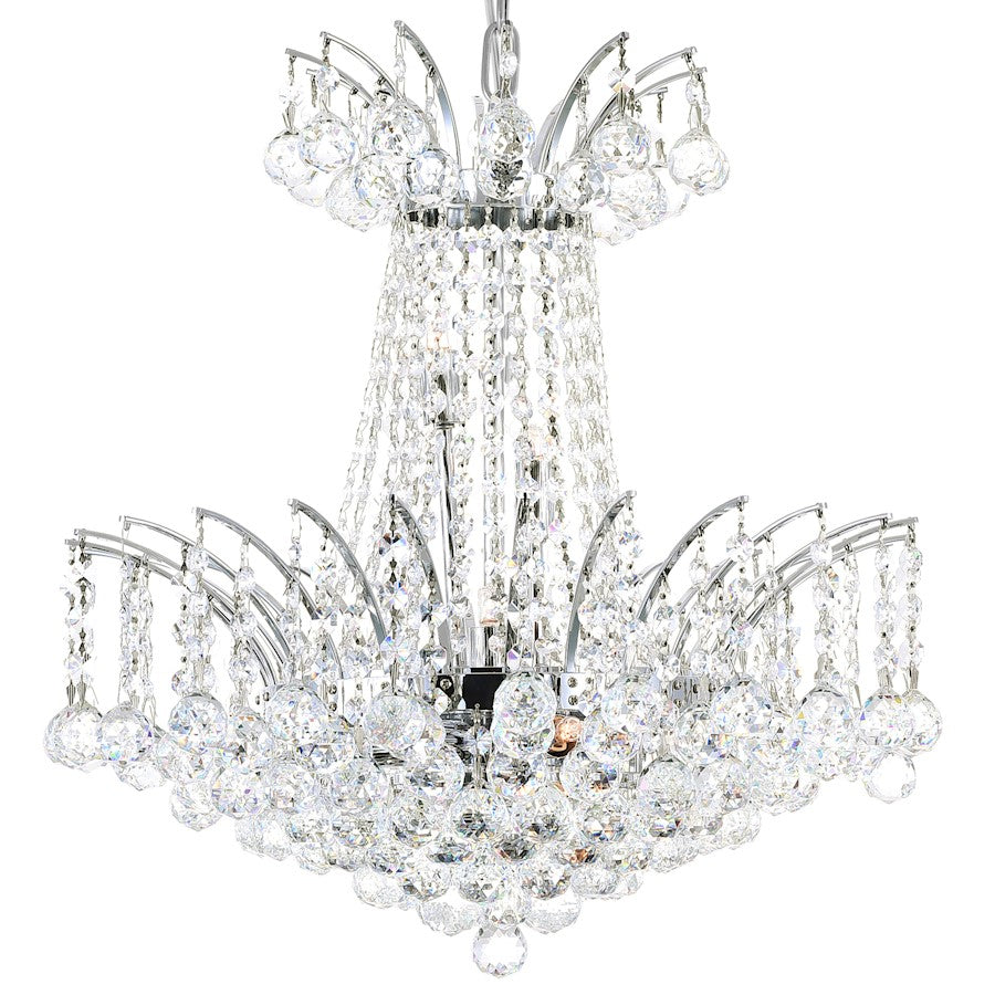 11 Light 20" Down Chandelier, Chrome