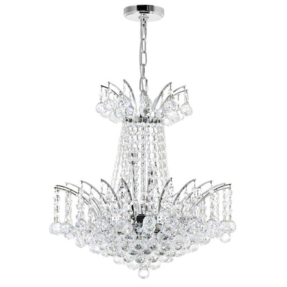 11 Light 20" Down Chandelier, Chrome