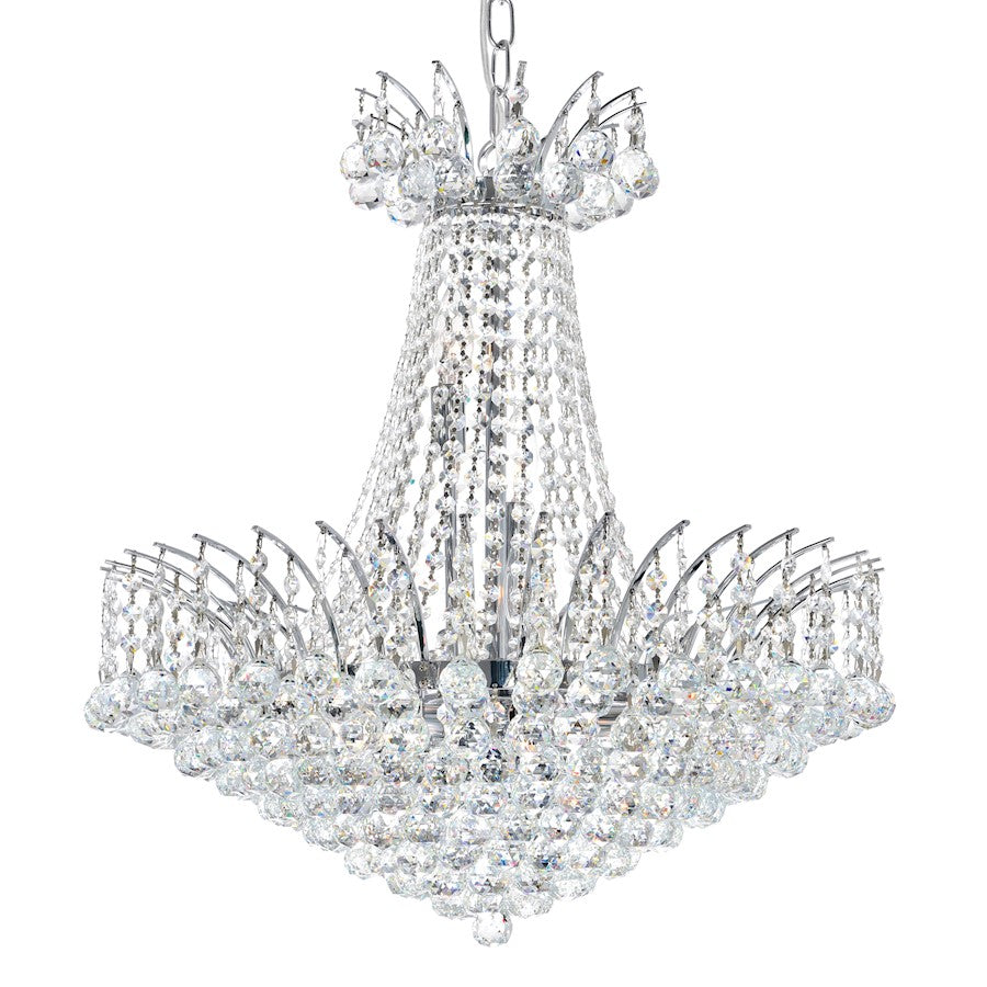 11 Light 24" Down Chandelier, Chrome