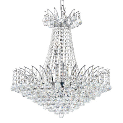 11 Light 24" Down Chandelier, Chrome