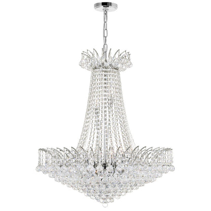 CWI Lighting Posh 22 Light Down Chandelier, Chrome - 8010P30C