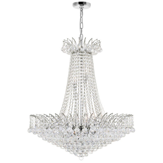 CWI Lighting Posh 22 Light Down Chandelier, Chrome - 8010P30C