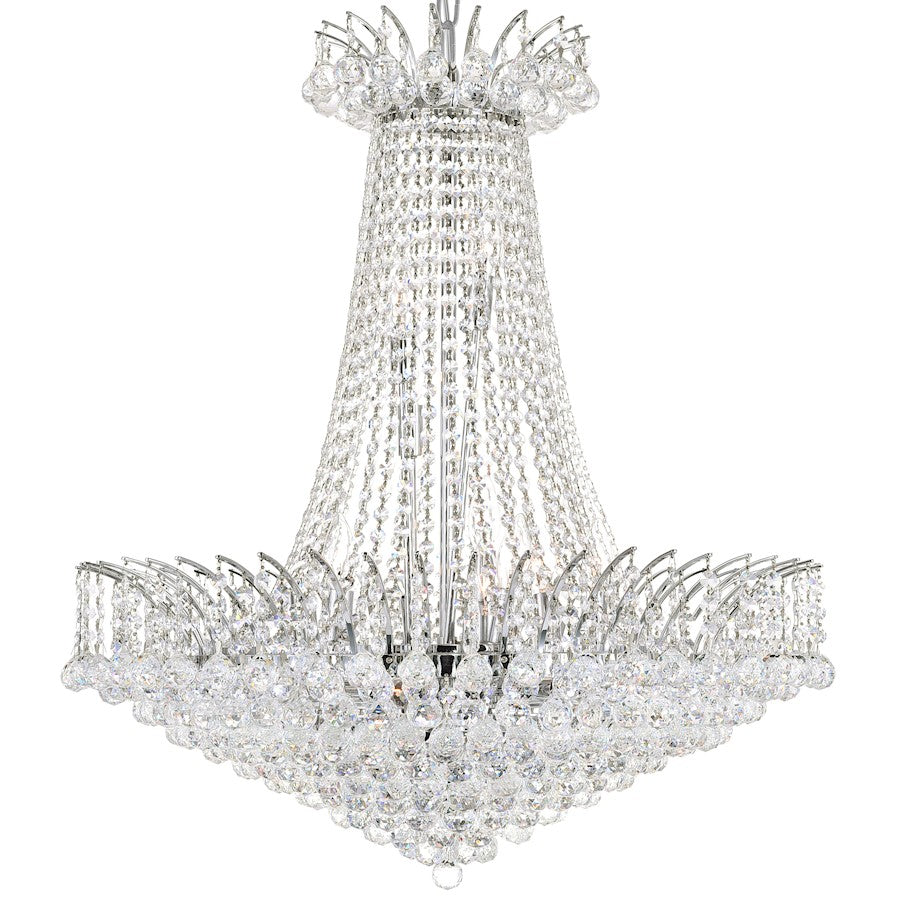 22 Light Down Chandelier, Chrome