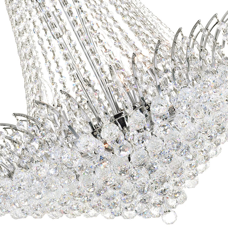 22 Light Down Chandelier, Chrome