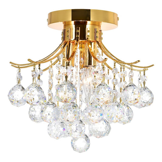 CWI Lighting Princess 3 Light Flush Mount, Gold - 8012C12G