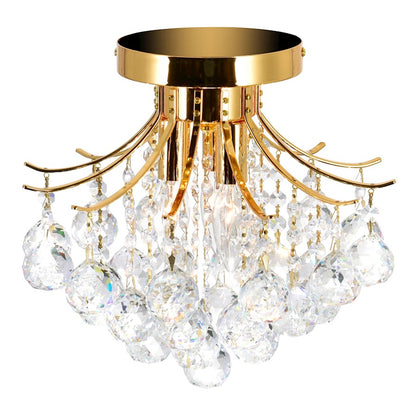 CWI Lighting Princess 3 Light Flush Mount, Gold