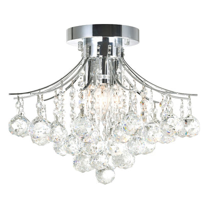 CWI Lighting Princess 6 Light 16" Flush Mount, Chrome - 8012C16C