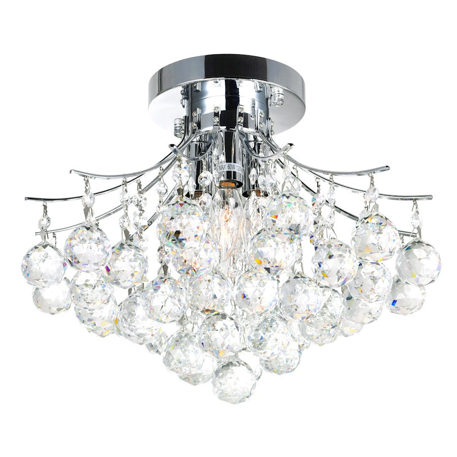 CWI Lighting Princess 6 Light 16" Flush Mount, Chrome