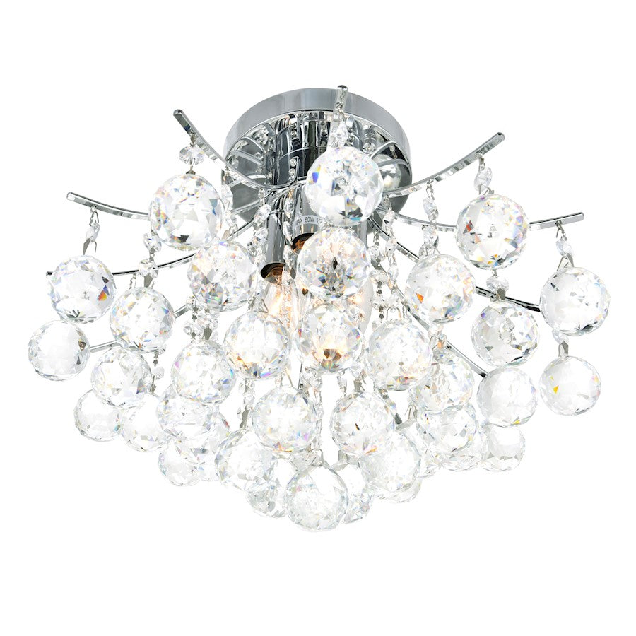 CWI Lighting Princess 6 Light 16" Flush Mount, Chrome