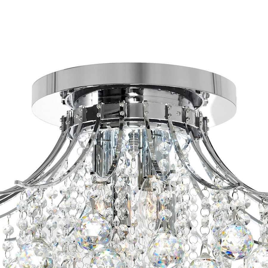 CWI Lighting Princess 6 Light 20" Flush Mount, Chrome