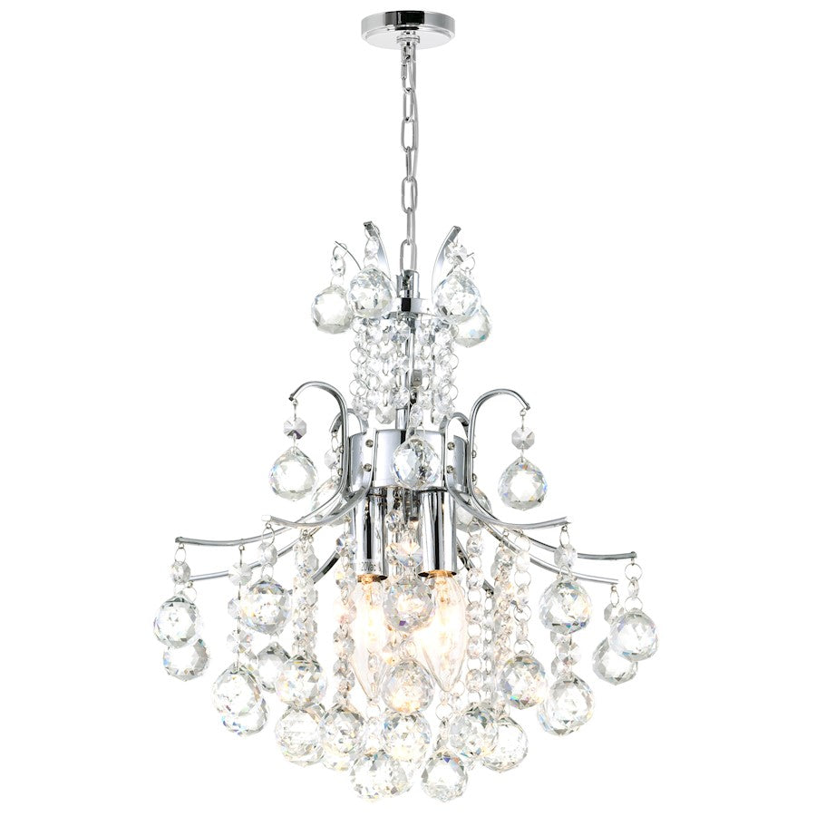 CWI Lighting Princess 3 Light Mini Chandelier, Chrome - 8012P12C