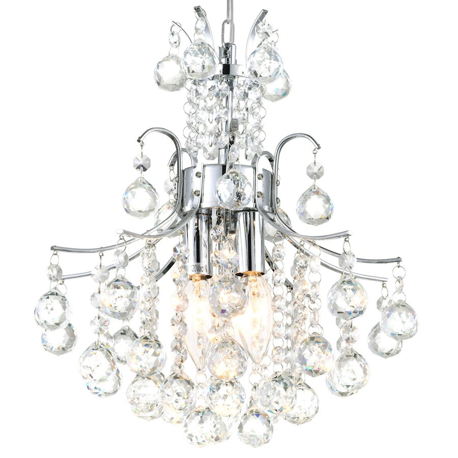 3 Light Mini Chandelier, Chrome