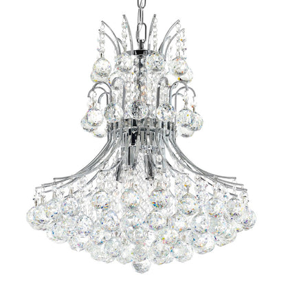 8 Light Down Chandelier, Chrome