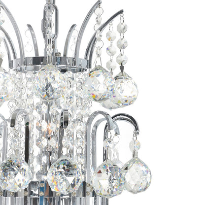 8 Light Down Chandelier, Chrome