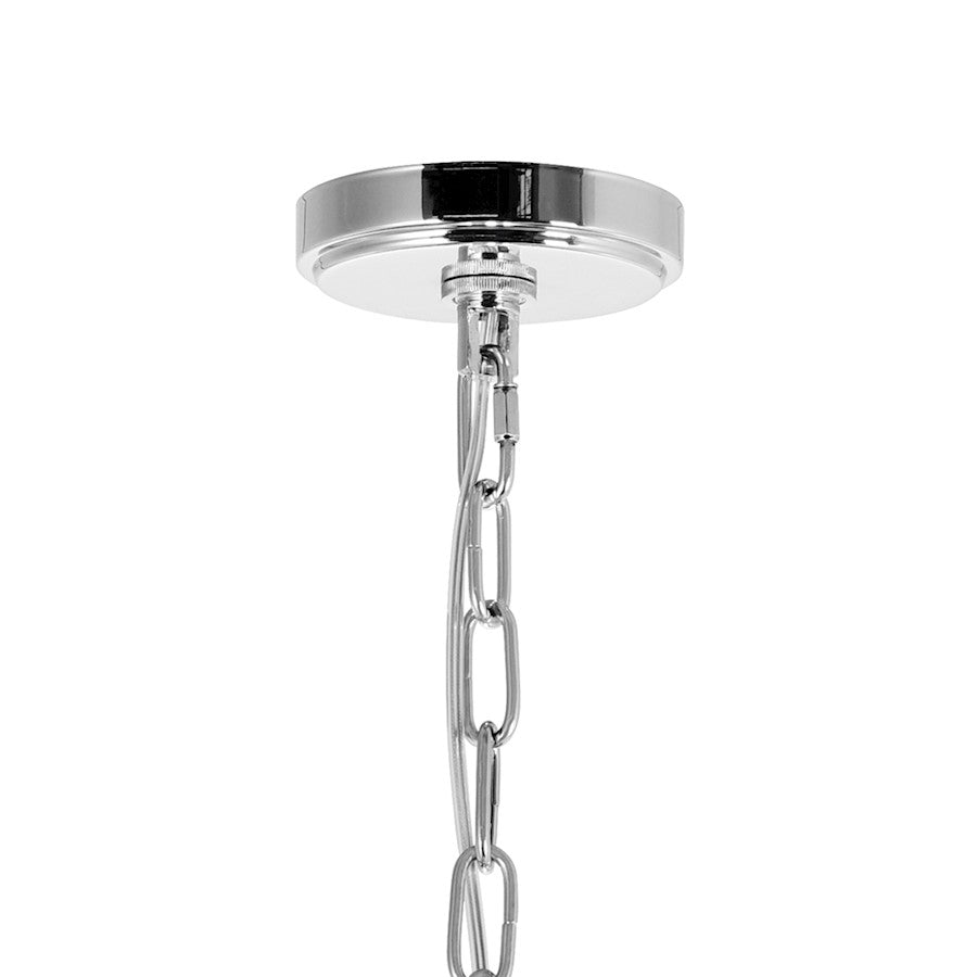 8 Light Down Chandelier, Chrome