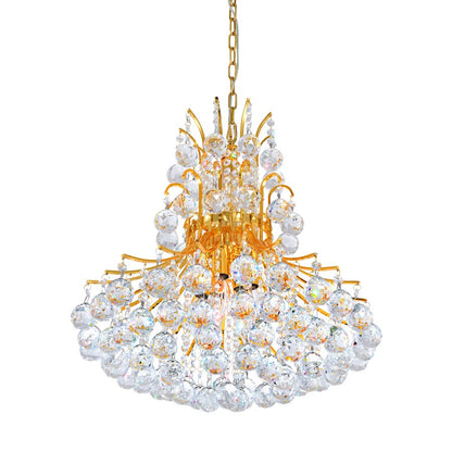 8 Light Down Chandelier, Gold