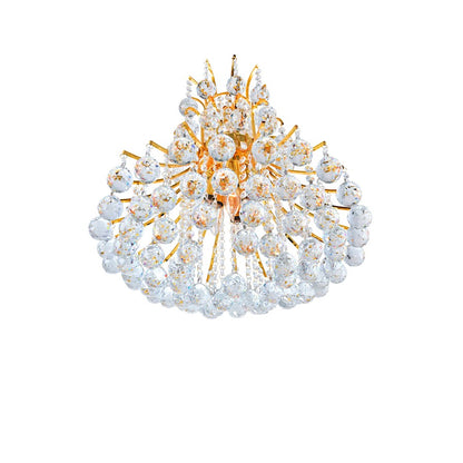 8 Light Down Chandelier, Gold