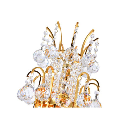 8 Light Down Chandelier, Gold