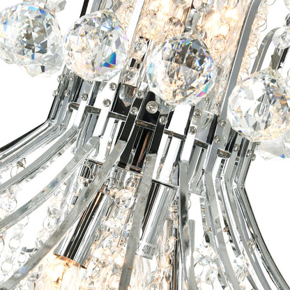 10 Light Down Chandelier, Chrome