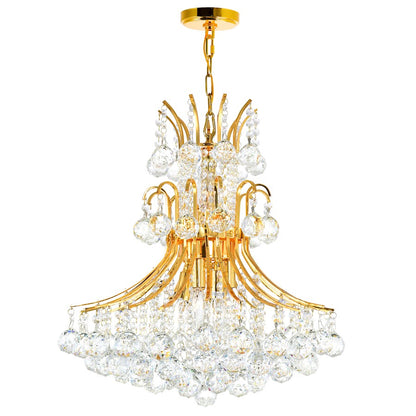 CWI Lighting Princess 10 Light Down Chandelier, Gold - 8012P24G