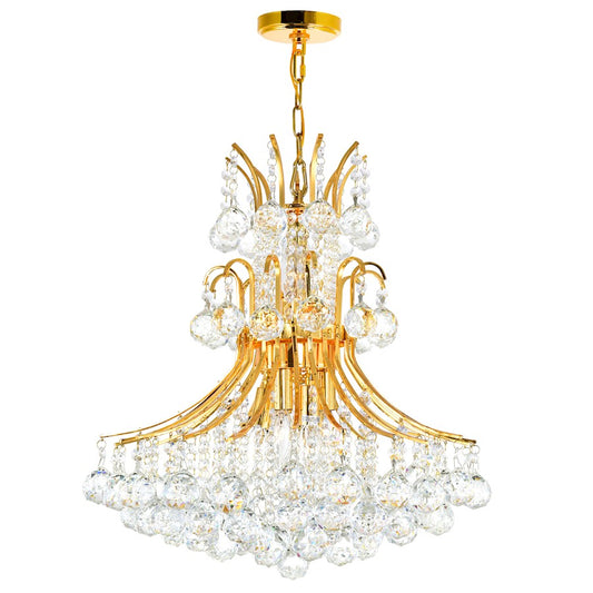 CWI Lighting Princess 10 Light Down Chandelier, Gold - 8012P24G