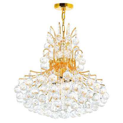 10 Light Down Chandelier, Gold