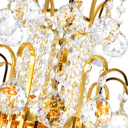 10 Light Down Chandelier, Gold