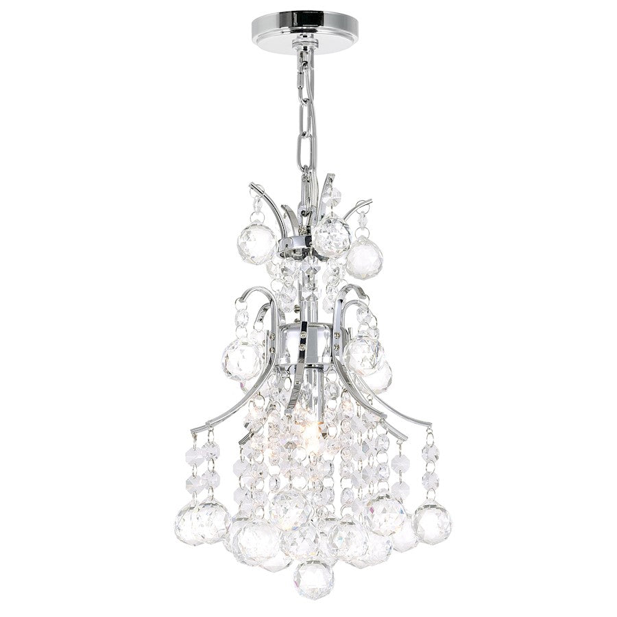 CWI Lighting Princess 1 Light Mini Chandelier, Chrome - 8012P8C