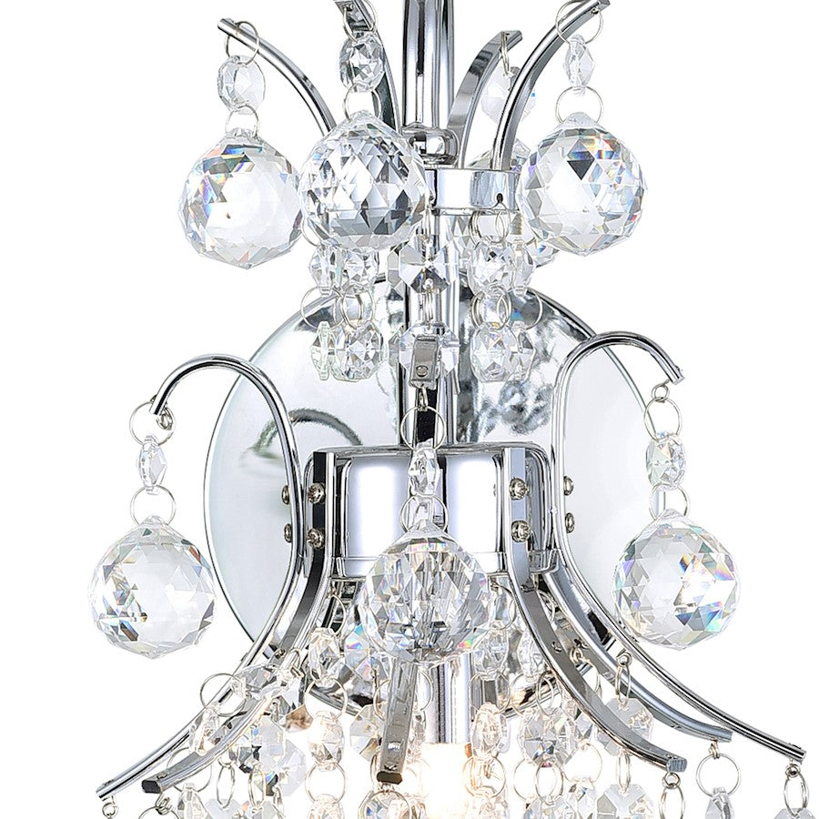 Princess 1 Light Wall Light, Chrome