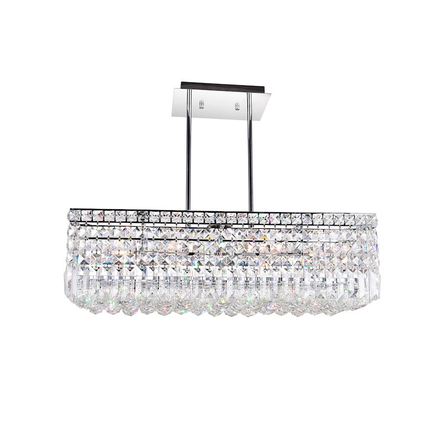 8 Light 26" Down Chandelier, Chrome