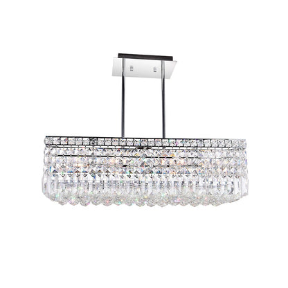 8 Light 26" Down Chandelier, Chrome