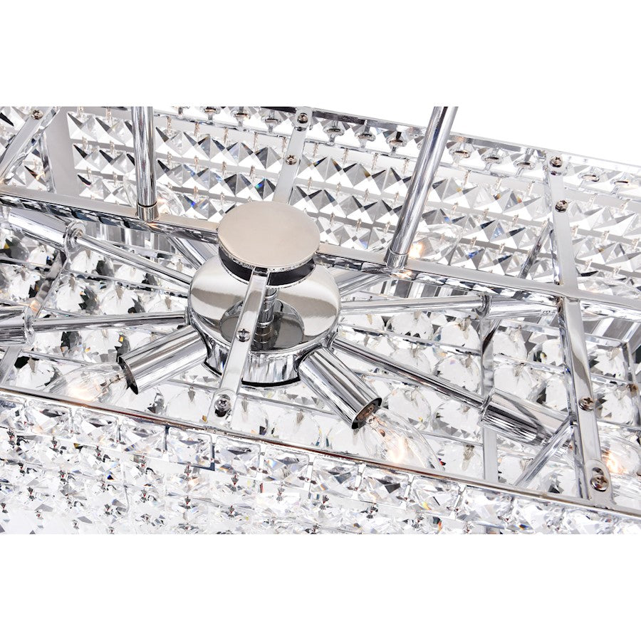 8 Light 26" Down Chandelier, Chrome