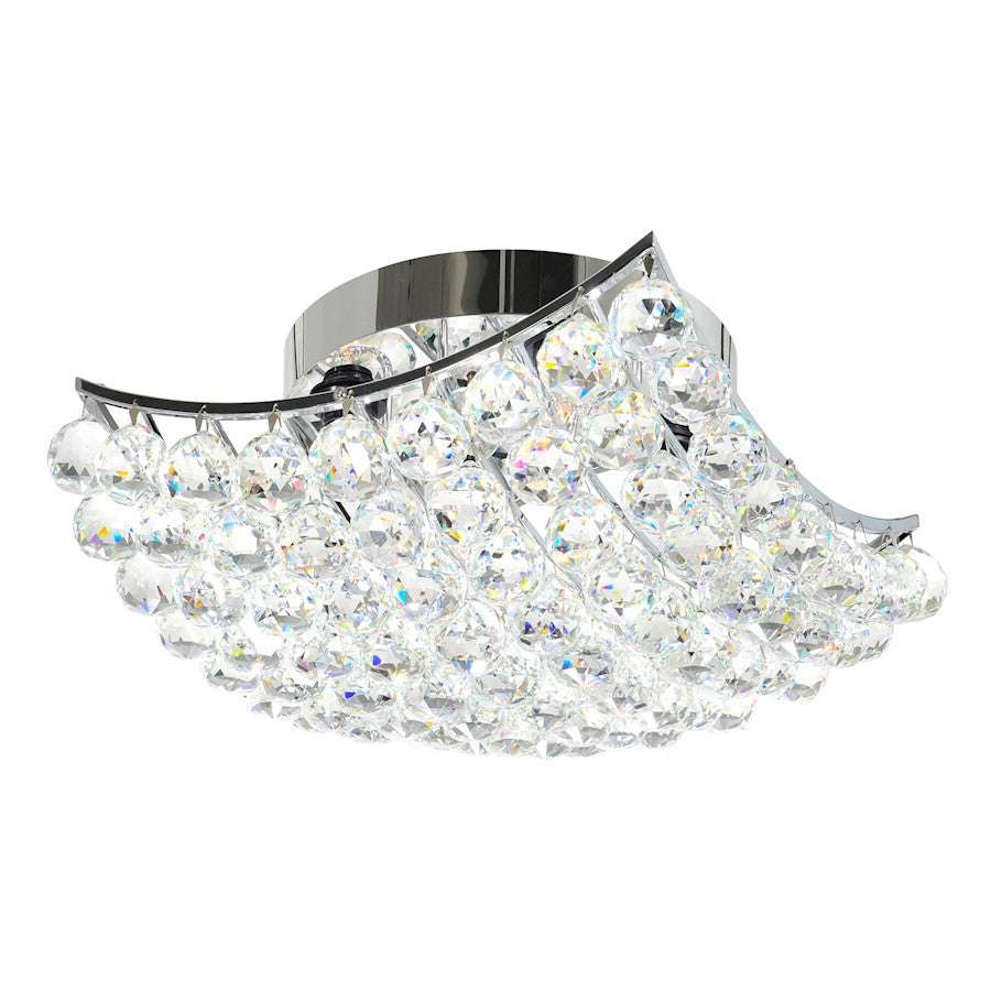 CWI Lighting Queen 4 Light Flush Mount, Chrome