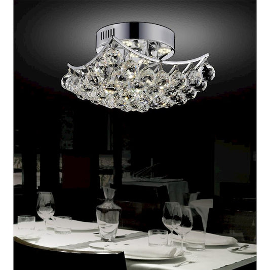 CWI Lighting Queen 6 Light Flush Mount, Chrome - 8038C18C-S