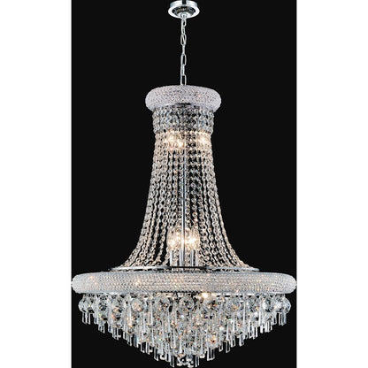 CWI Lighting Kingdom 9 Light Down Chandelier, Chrome - 8040P20C