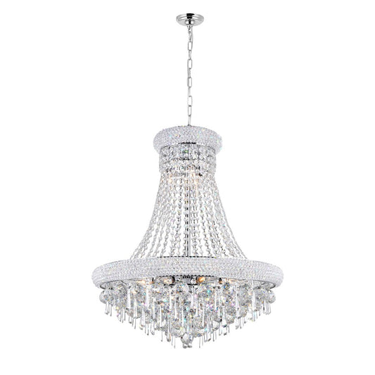 CWI Lighting Kingdom 13 Light Down Chandelier, Chrome - 8040P24C