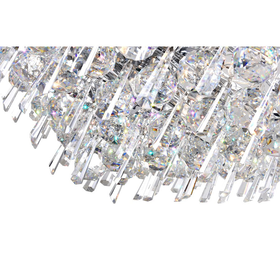 13 Light Down Chandelier, Chrome