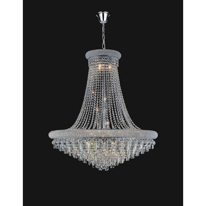 20 Light Down Chandelier, Chrome