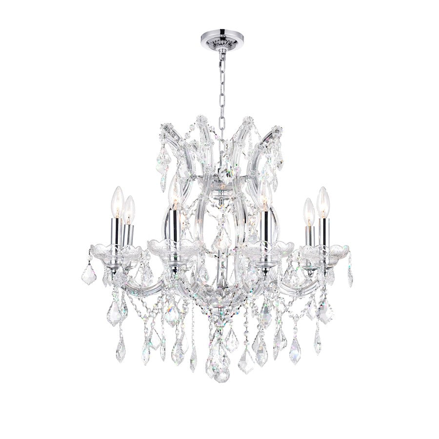 CWI Lighting Maria Theresa 9 Light Up Chandelier, Chrome - 8311P24C-9-Clear