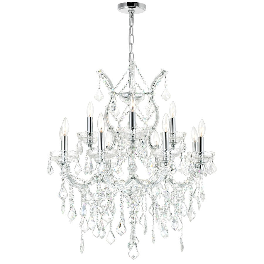 CWI Lighting Maria Theresa 13 Light Up Chandelier, Chrome - 8311P30C-13-Clear