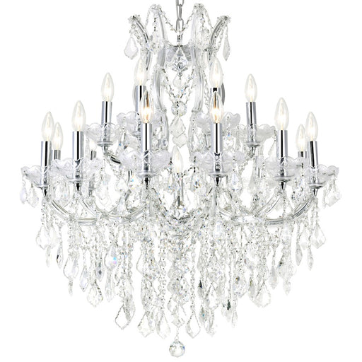 CWI Lighting Maria Theresa 32" 19-Lt Up Chandelier, Chrome - 8311P32C-19-Clear