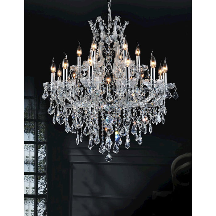 CWI Lighting Maria Theresa 32" 19-Lt Up Chandelier, Chrome