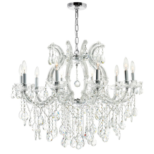 CWI Lighting Colossal 10 Light Up Chandelier, Chrome - 8312P32C-10-Clear