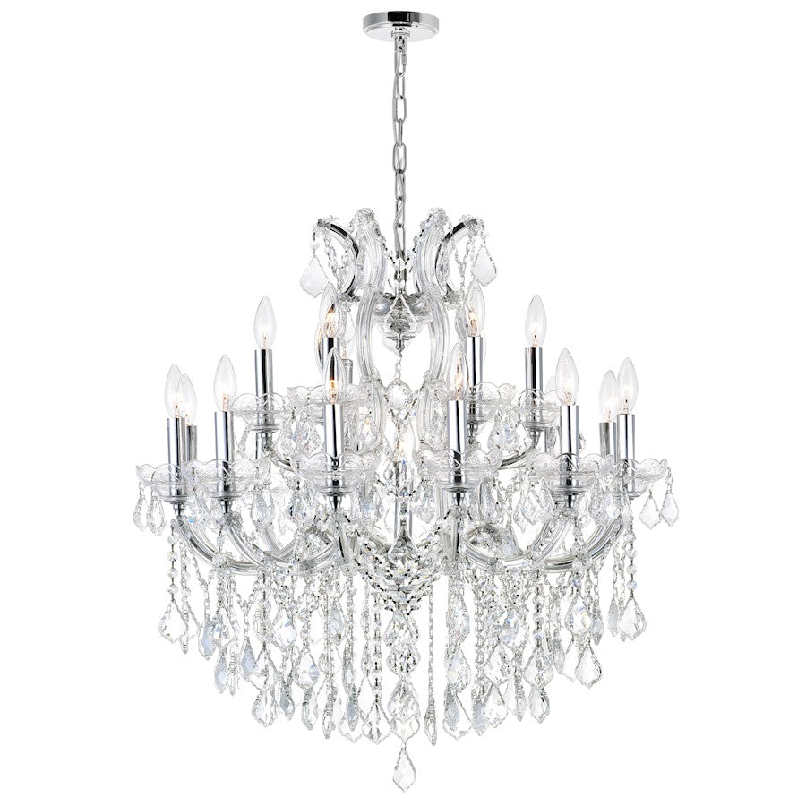 CWI Lighting Maria Theresa 30" 19-Lt Up Chandelier, Chrome - 8318P30C-19-Clear