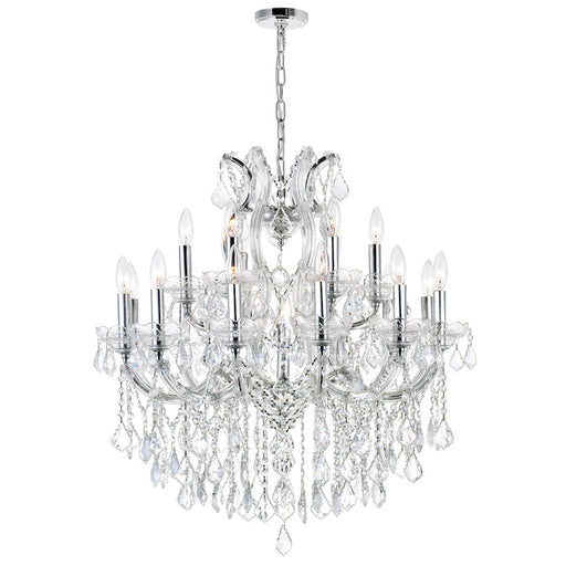 CWI Lighting Maria Theresa 30" 19-Lt Up Chandelier, Chrome - 8318P30C-19-Clear