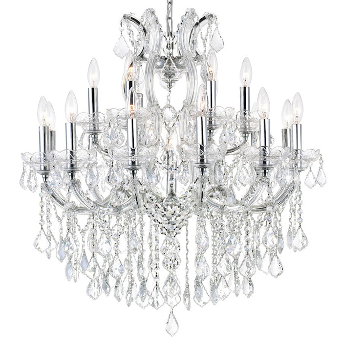 CWI Lighting Maria Theresa 30" 19-Lt Up Chandelier, Chrome