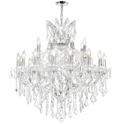 CWI Lighting Maria Theresa 25 Light Up Chandelier, Chrome - 8318P36C-25-Clear