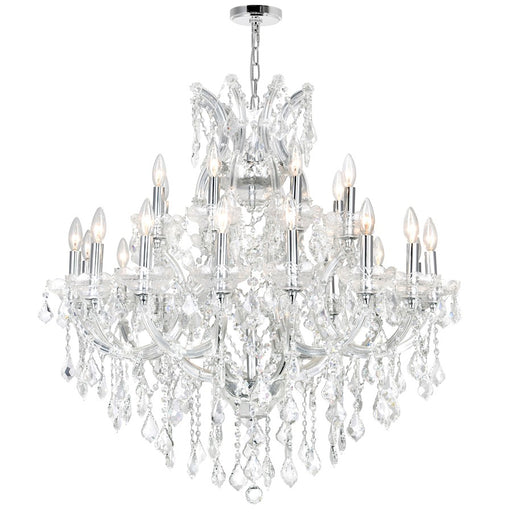 CWI Lighting Maria Theresa 25 Light Up Chandelier, Chrome - 8318P36C-25-Clear